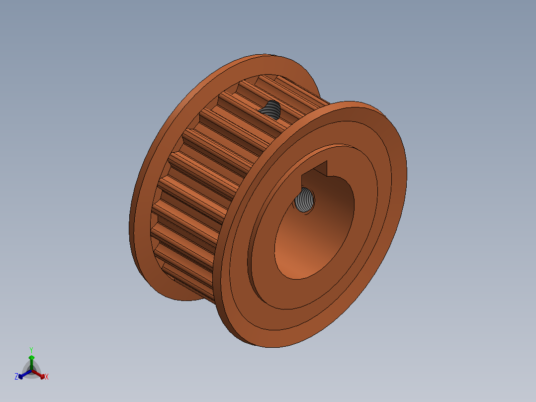 同步带轮HTPA25S5M150-A-N15正等轴测图