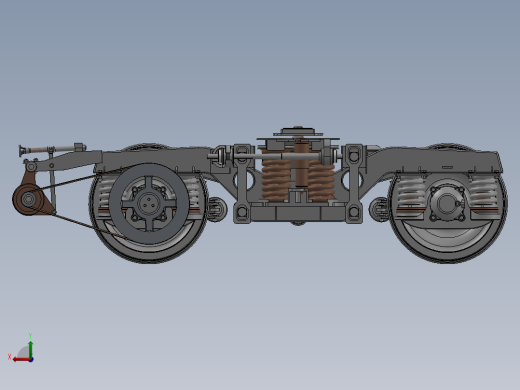 206P转向架三维SW模型后视缩略图