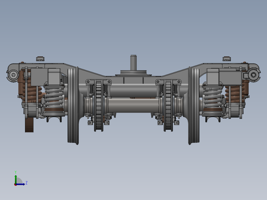 206P转向架三维SW模型左视图