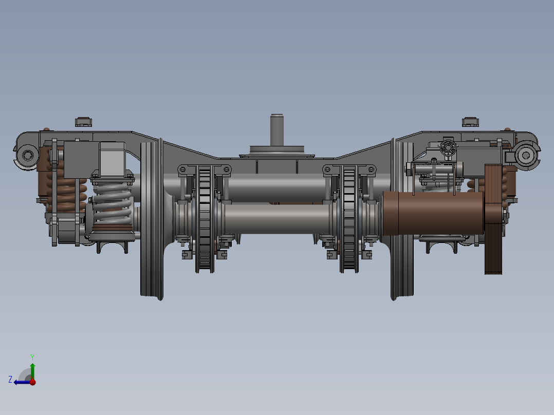206P转向架三维SW模型右视图