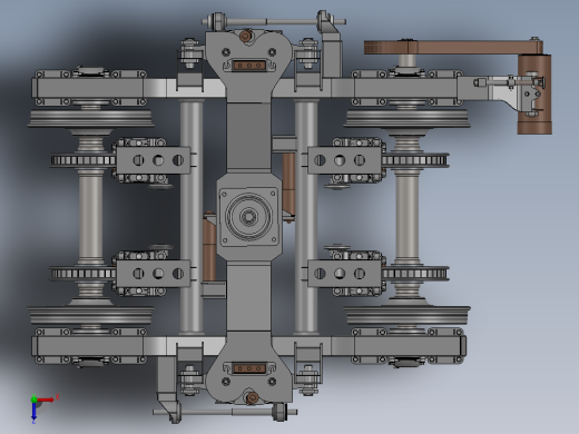 206P转向架三维SW模型俯视缩略图