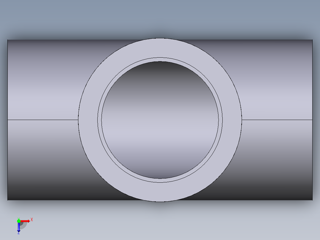 4TIMV 90°TEE与钢筋端：溶剂焊接插座D和BSP螺纹女性分行R不锈钢加强环俯视图