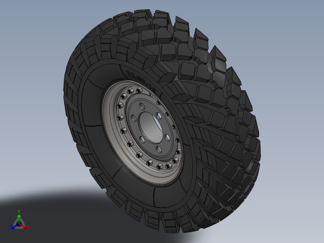 ZIL-157轮毂轮胎模型3D图纸 Solidworks设计