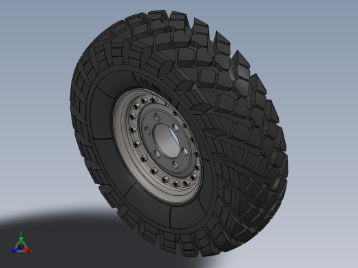 ZIL-157轮毂轮胎模型3D图纸 Solidworks设计