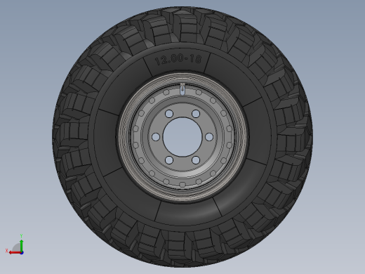 ZIL-157轮毂轮胎模型3D图纸 Solidworks设计后视缩略图