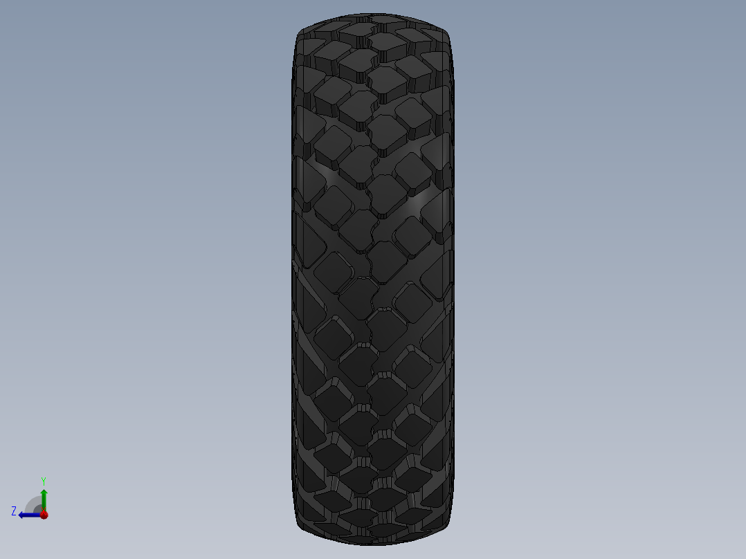 ZIL-157轮毂轮胎模型3D图纸 Solidworks设计右视图