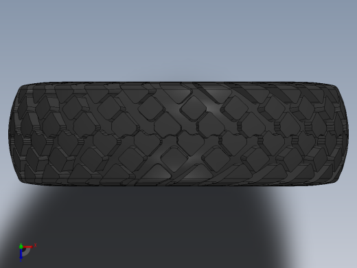 ZIL-157轮毂轮胎模型3D图纸 Solidworks设计俯视缩略图