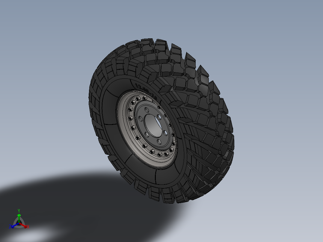 ZIL-157轮毂轮胎模型3D图纸 Solidworks设计正等轴测图