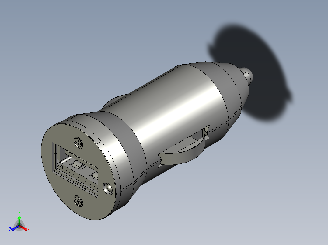 Usb车载充电器正等轴测图