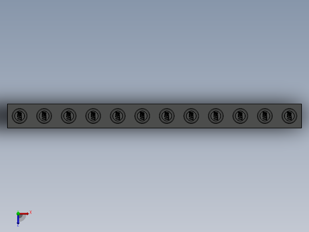 乐高机械组积木（横梁）-4200025 - 3895 Old Dark Grey Technic Brick 1 x 12 with Holes俯视图