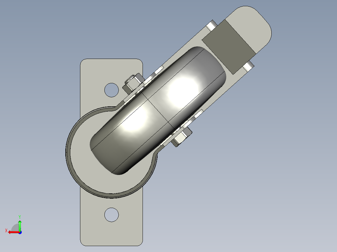 防静电转向脚轮后视图
