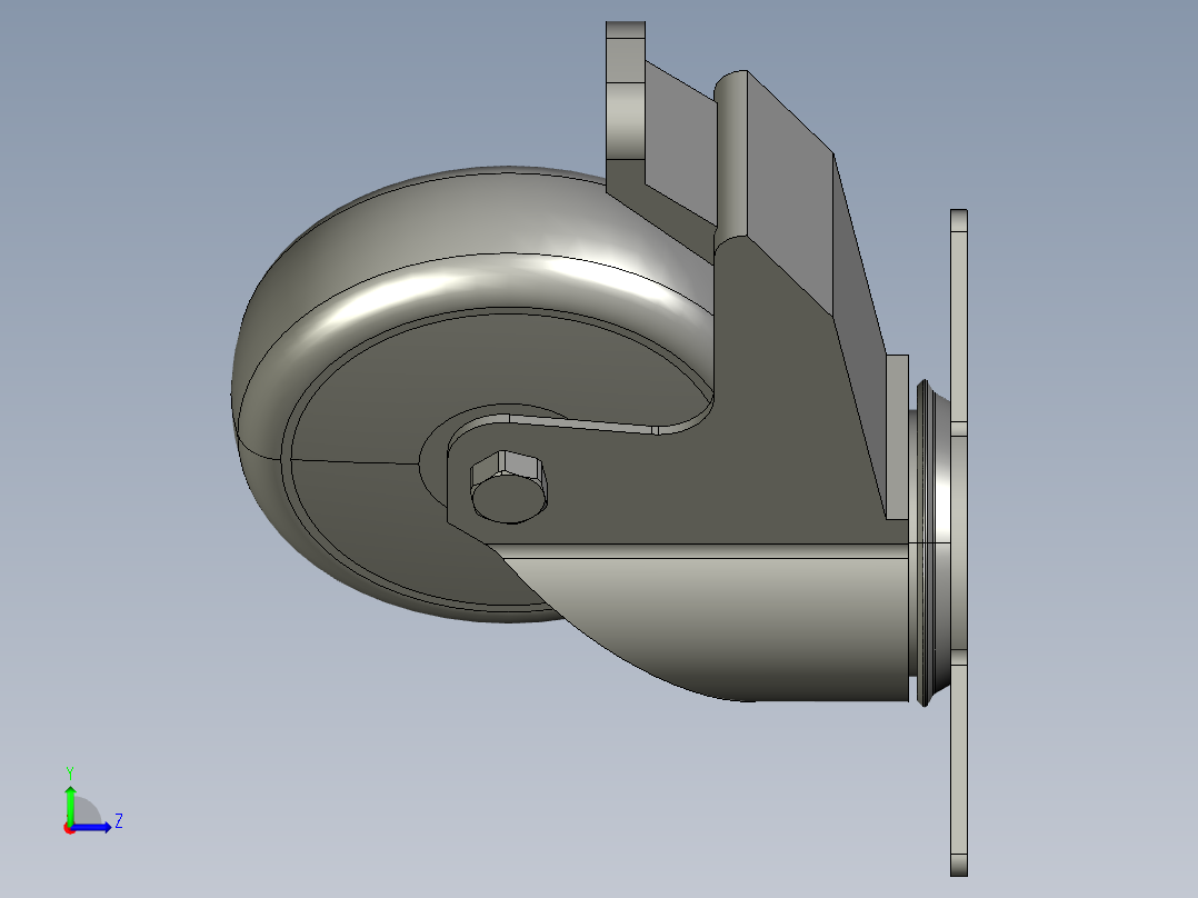 防静电转向脚轮左视图