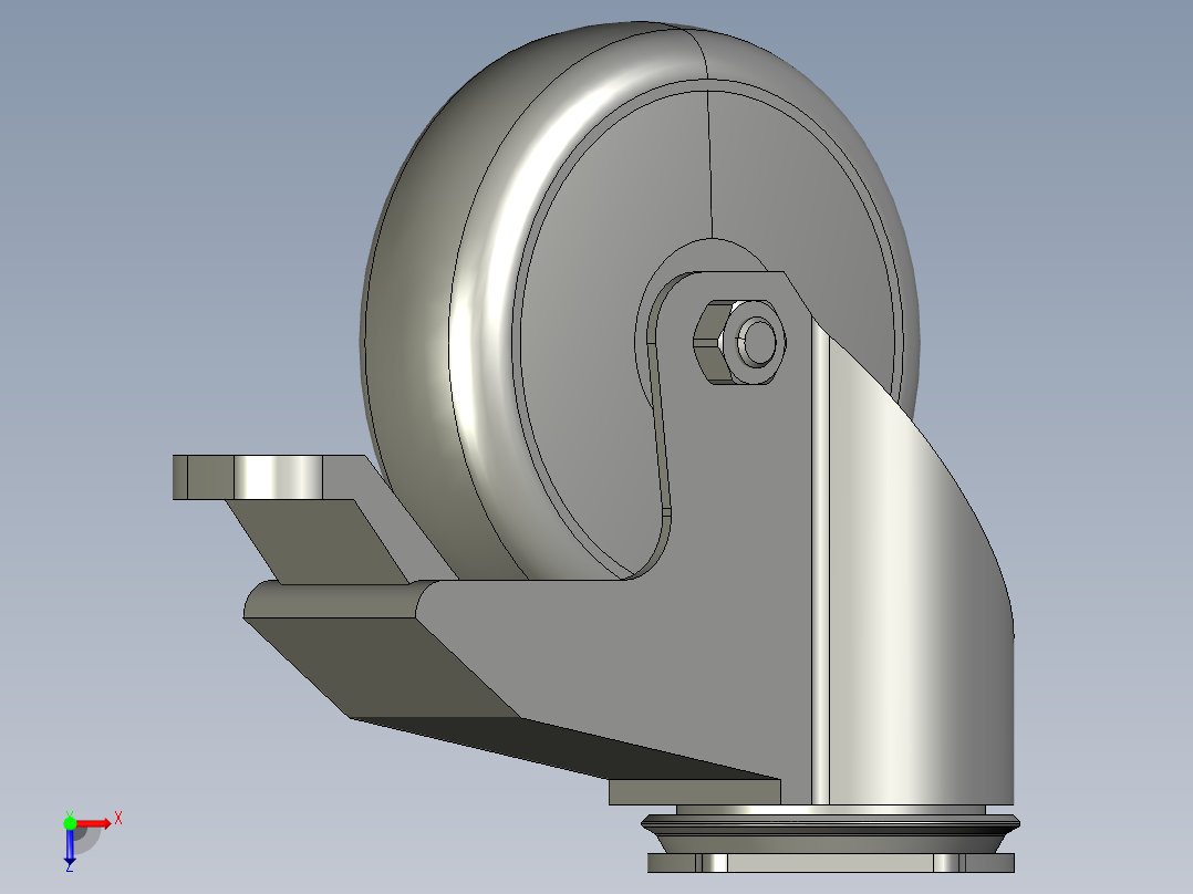 防静电转向脚轮俯视图