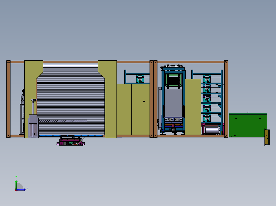 新能源汽车换电站总装左视图