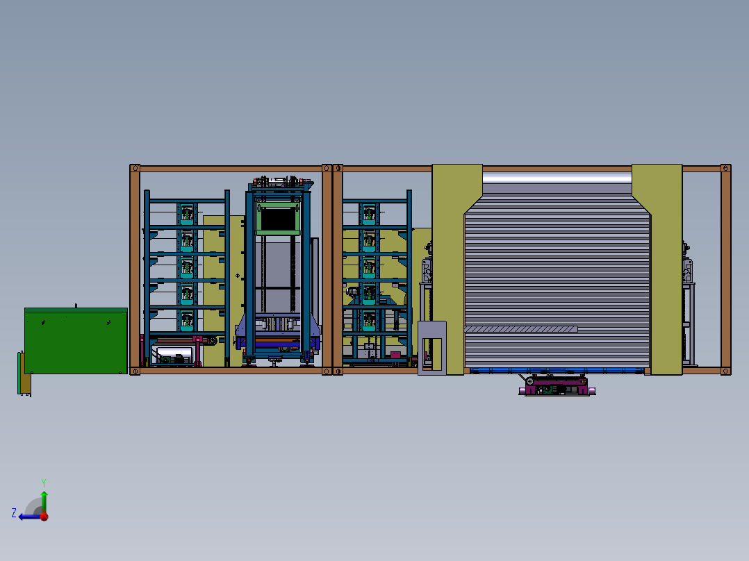 新能源汽车换电站总装右视图