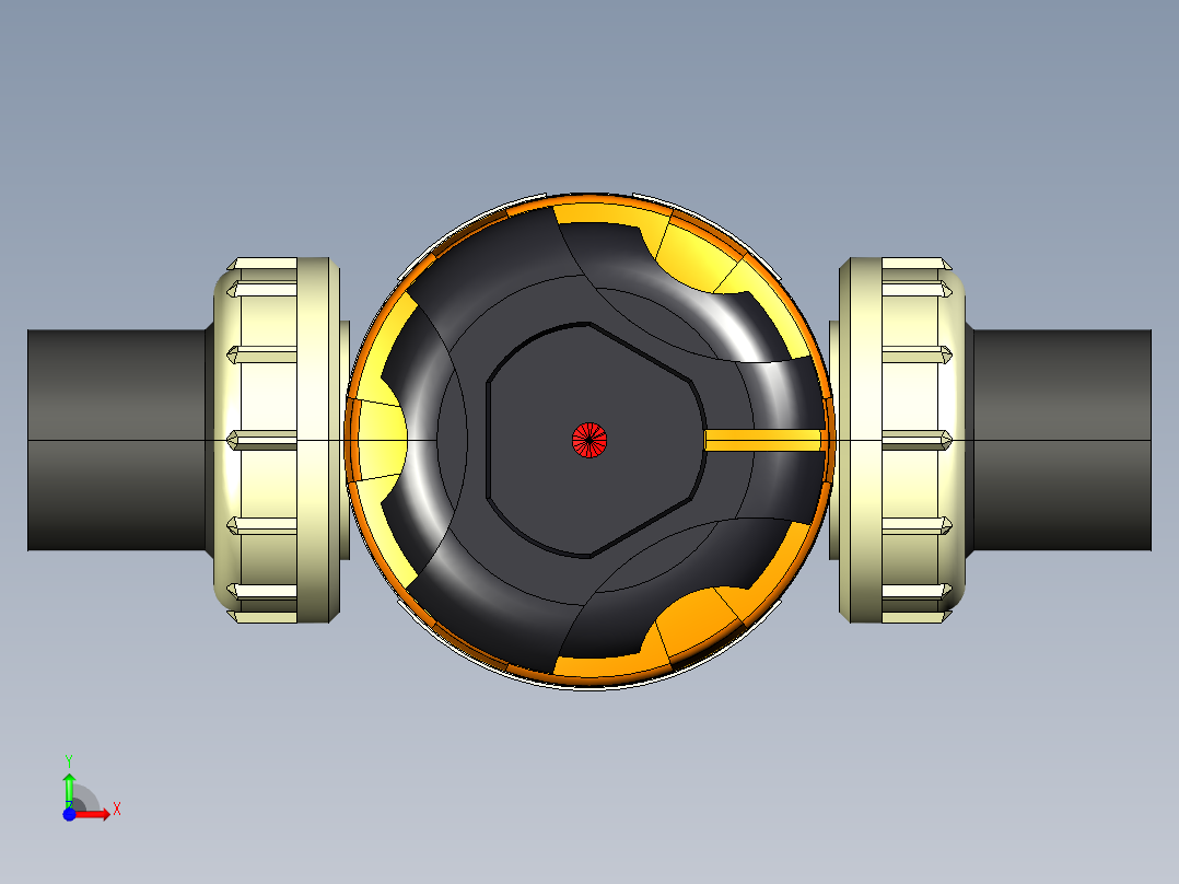 +GF+PE-阀门ecoFIT-聚乙烯工业-公制3D模型STP格式前视图