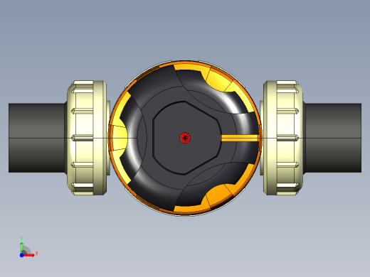 +GF+PE-阀门ecoFIT-聚乙烯工业-公制3D模型STP格式前视缩略图