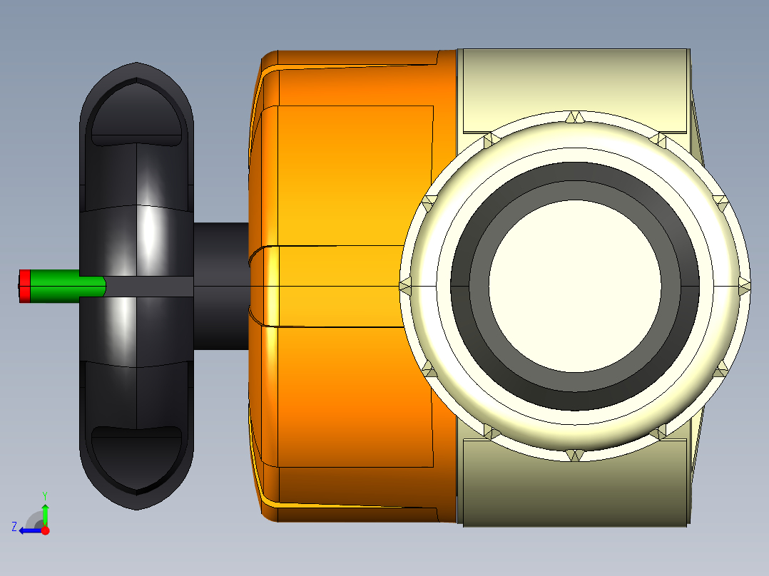 +GF+PE-阀门ecoFIT-聚乙烯工业-公制3D模型STP格式右视图
