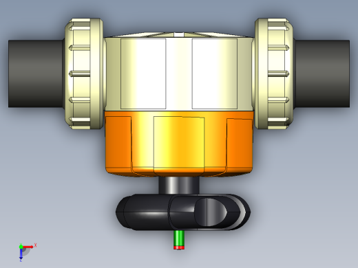 +GF+PE-阀门ecoFIT-聚乙烯工业-公制3D模型STP格式俯视缩略图