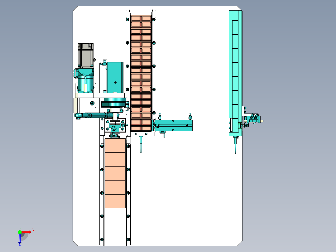 电动连杆转角90度翻转机构俯视图