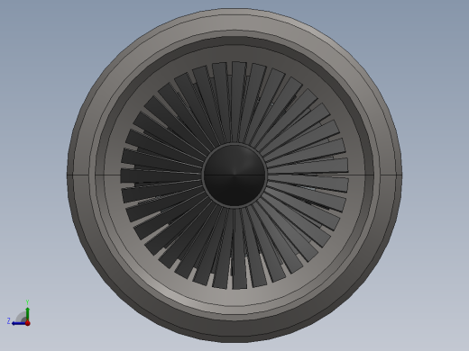 喷气涡轮叶片及外壳---模型格式为 stp右视缩略图