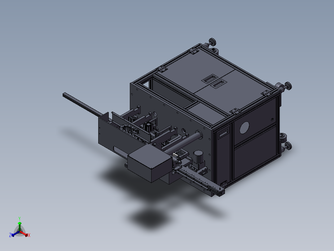 电子元器件性能检测机正等轴测图