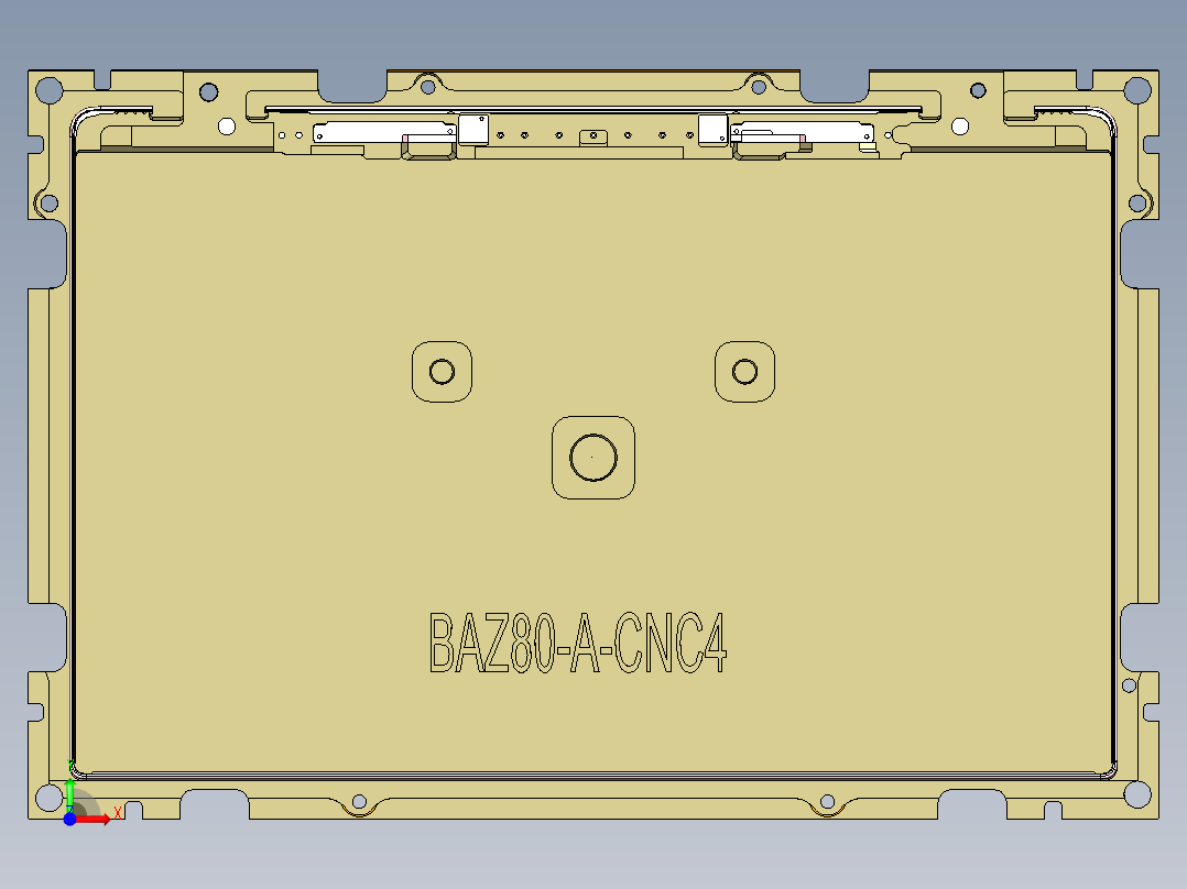 BAZ80-A笔记本CNC工装夹具三维模型-CNC4前视图