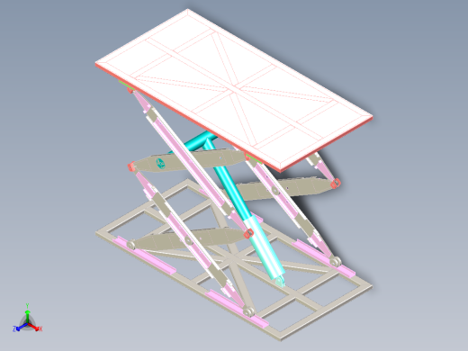 剪叉式升降台总成3D图