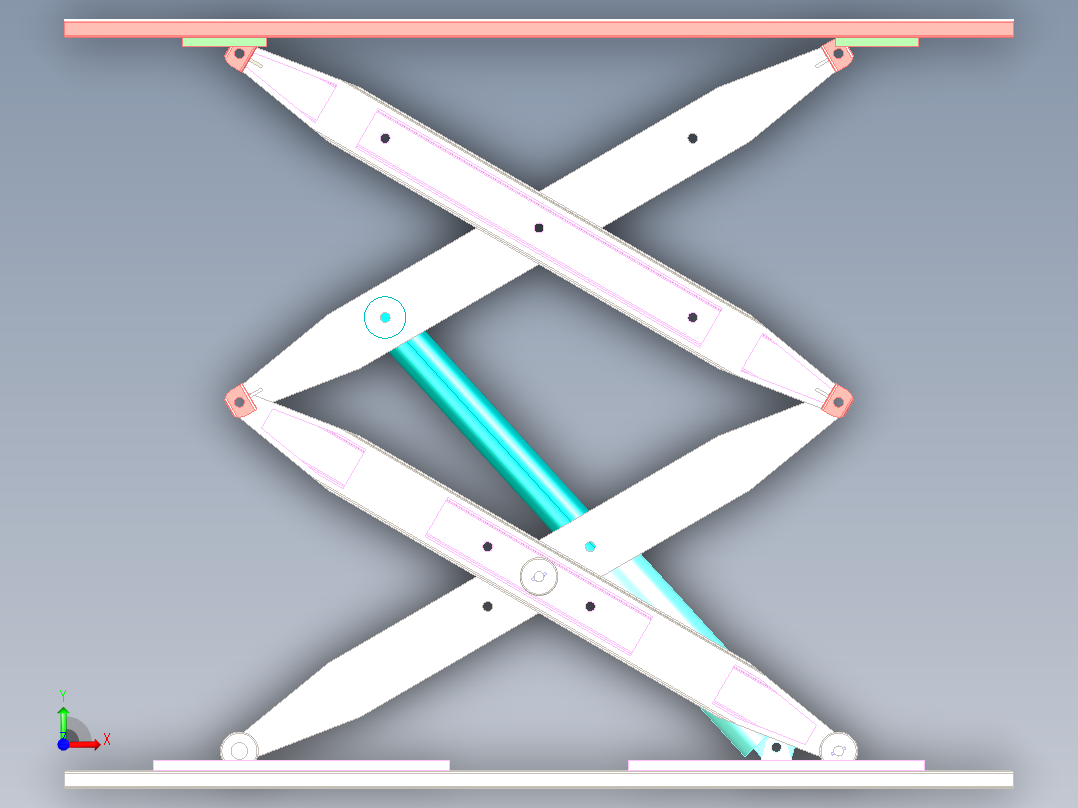 剪叉式升降台总成3D图前视图