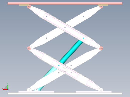 剪叉式升降台总成3D图后视缩略图