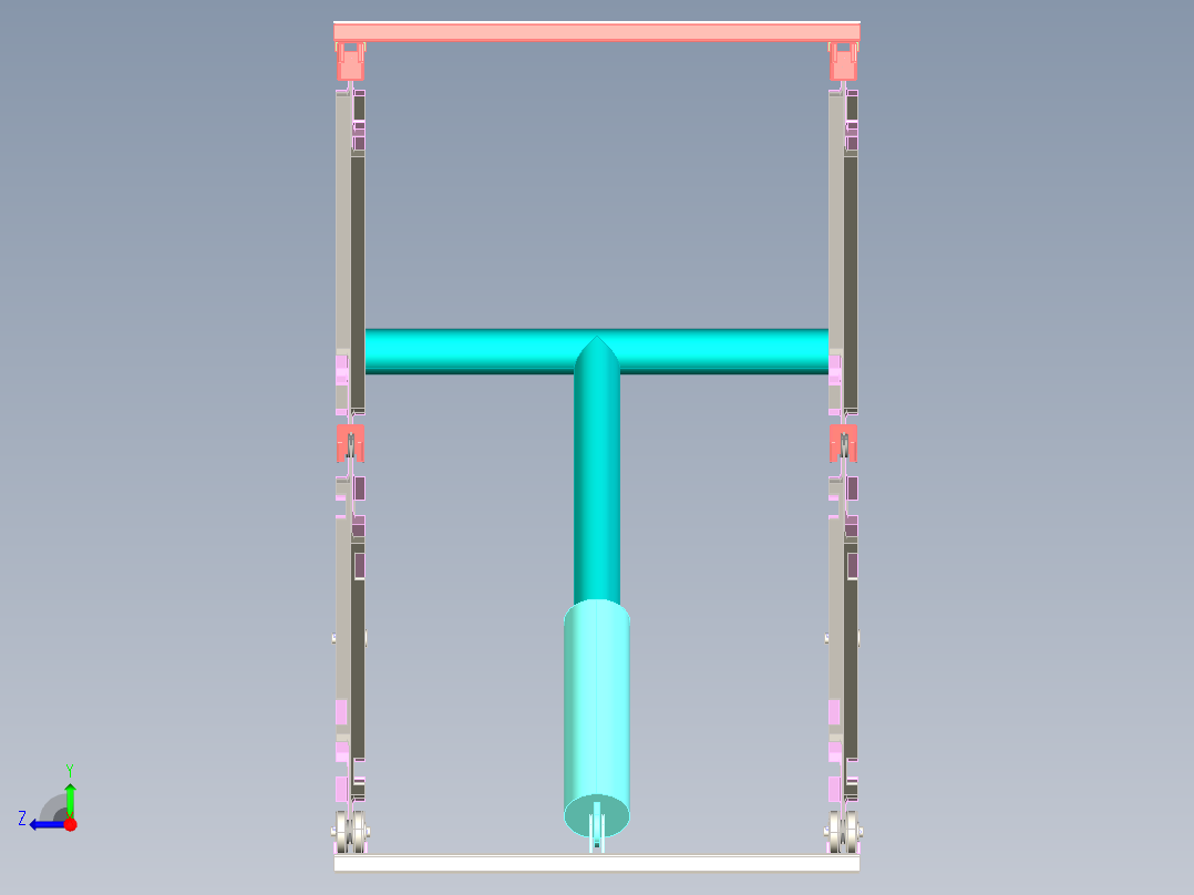 剪叉式升降台总成3D图右视图