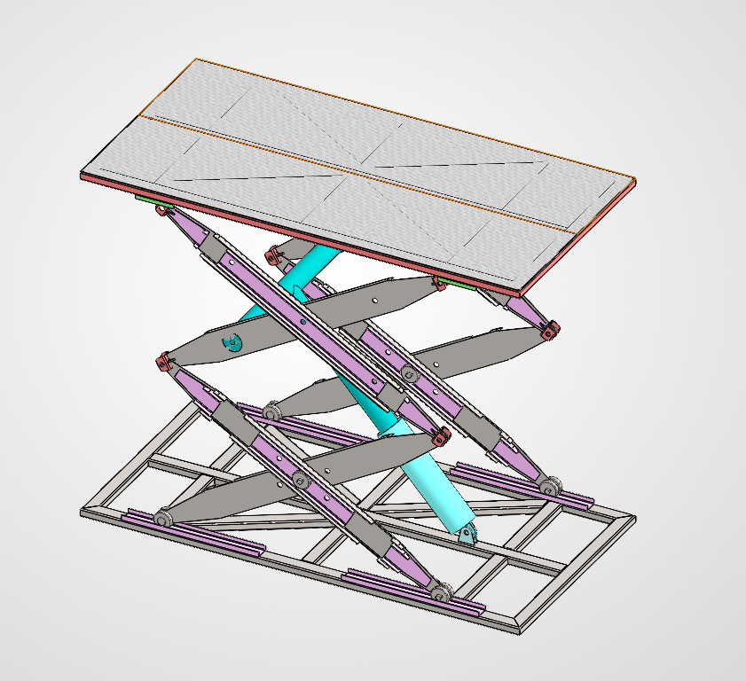 剪叉式升降台总成3D图