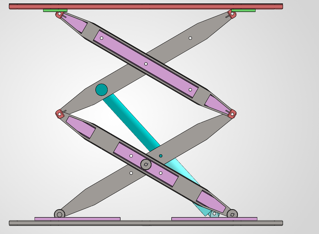 剪叉式升降台总成3D图