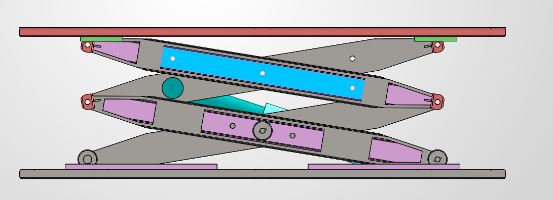 剪叉式升降台总成3D图