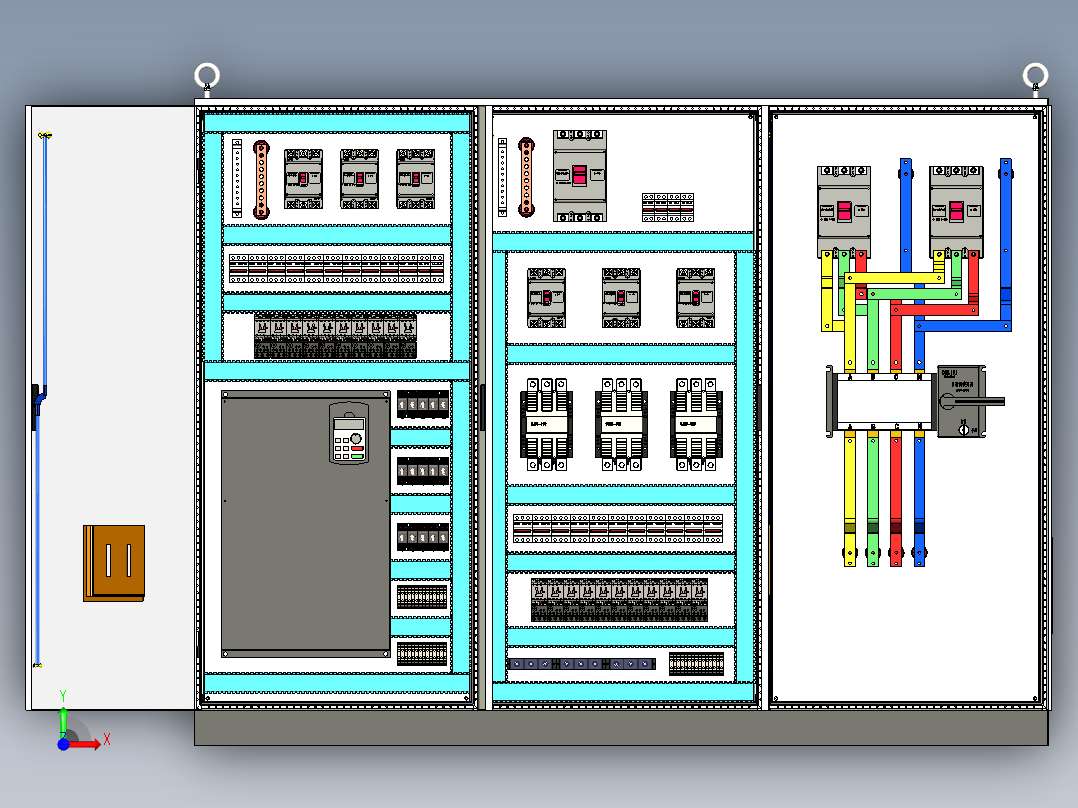 三柜组装变频器接触器控制柜 56411前视图