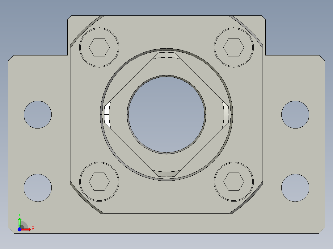 滚珠丝杆支撑座BK40前视图