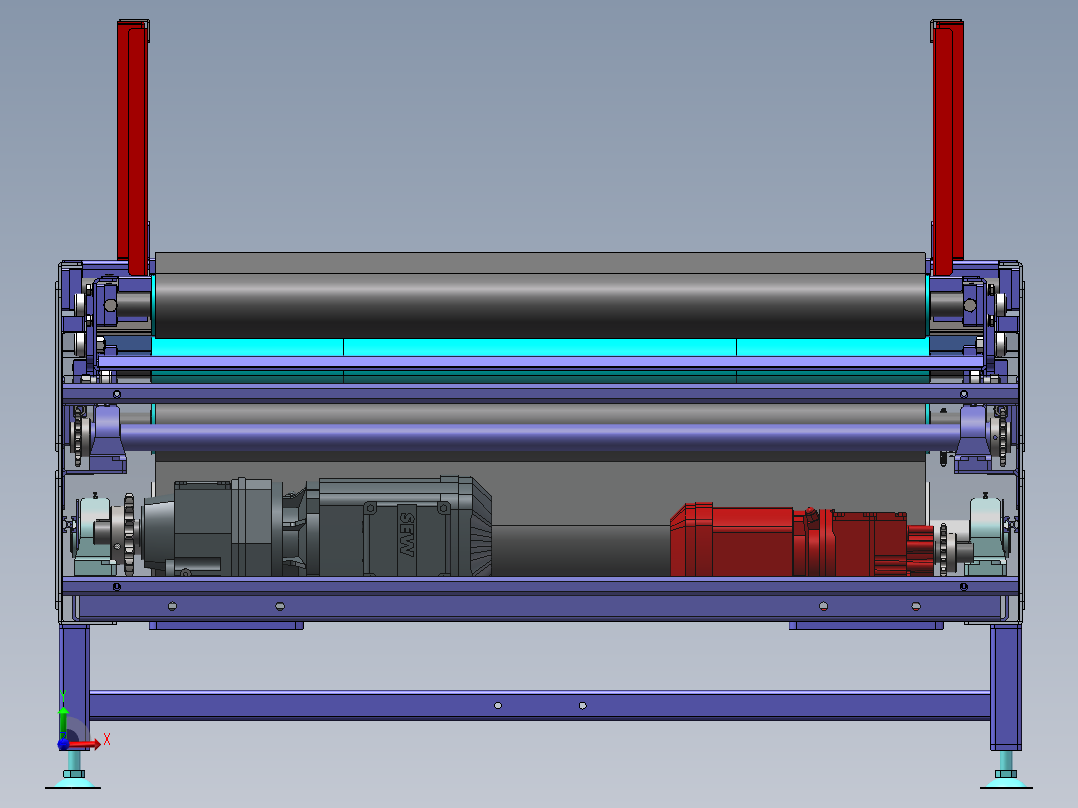 二节伸缩机（链条链轮版）sw21前视图