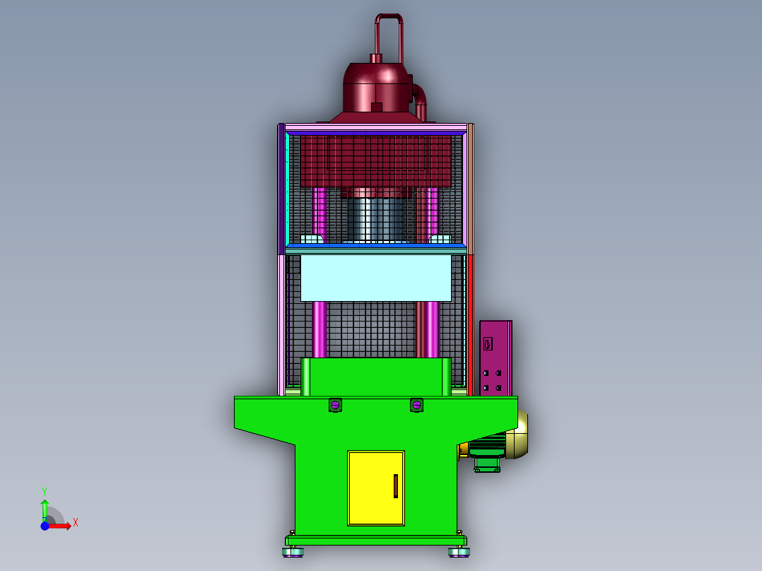 高能液压系统压力机前视图