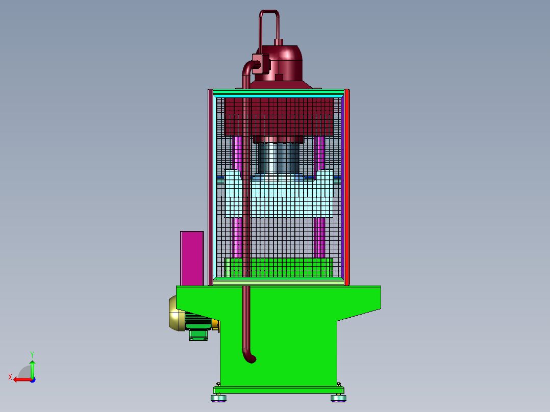 高能液压系统压力机后视图