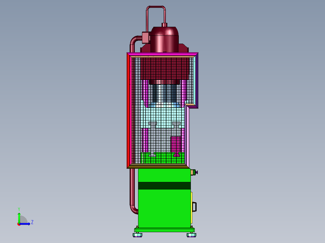 高能液压系统压力机左视图