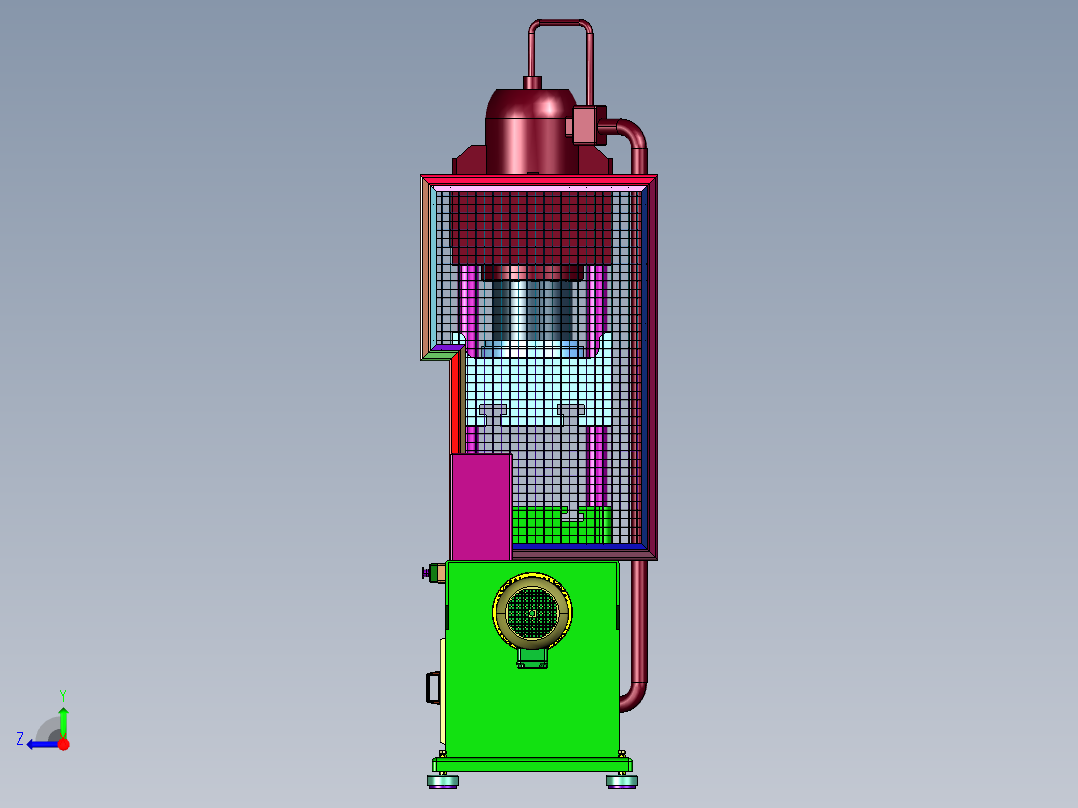 高能液压系统压力机右视图