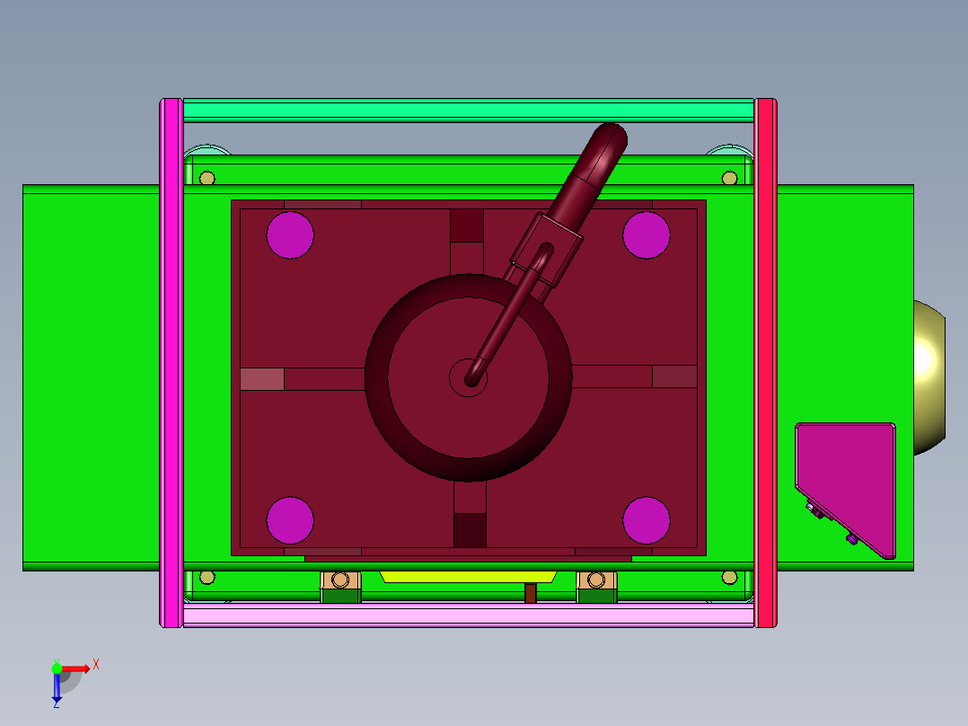 高能液压系统压力机俯视图
