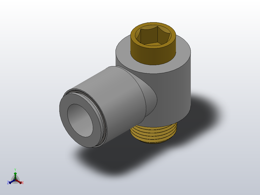 快速接头HKQ2VS单头内六角接头[HKQ2VS12-03S]正等轴测图