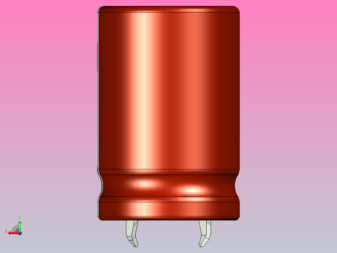 20x30棕白色底片电解电容器后视图