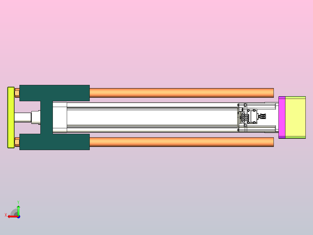 RKD50-300-P-DX-40-B3折返电动缸后视图