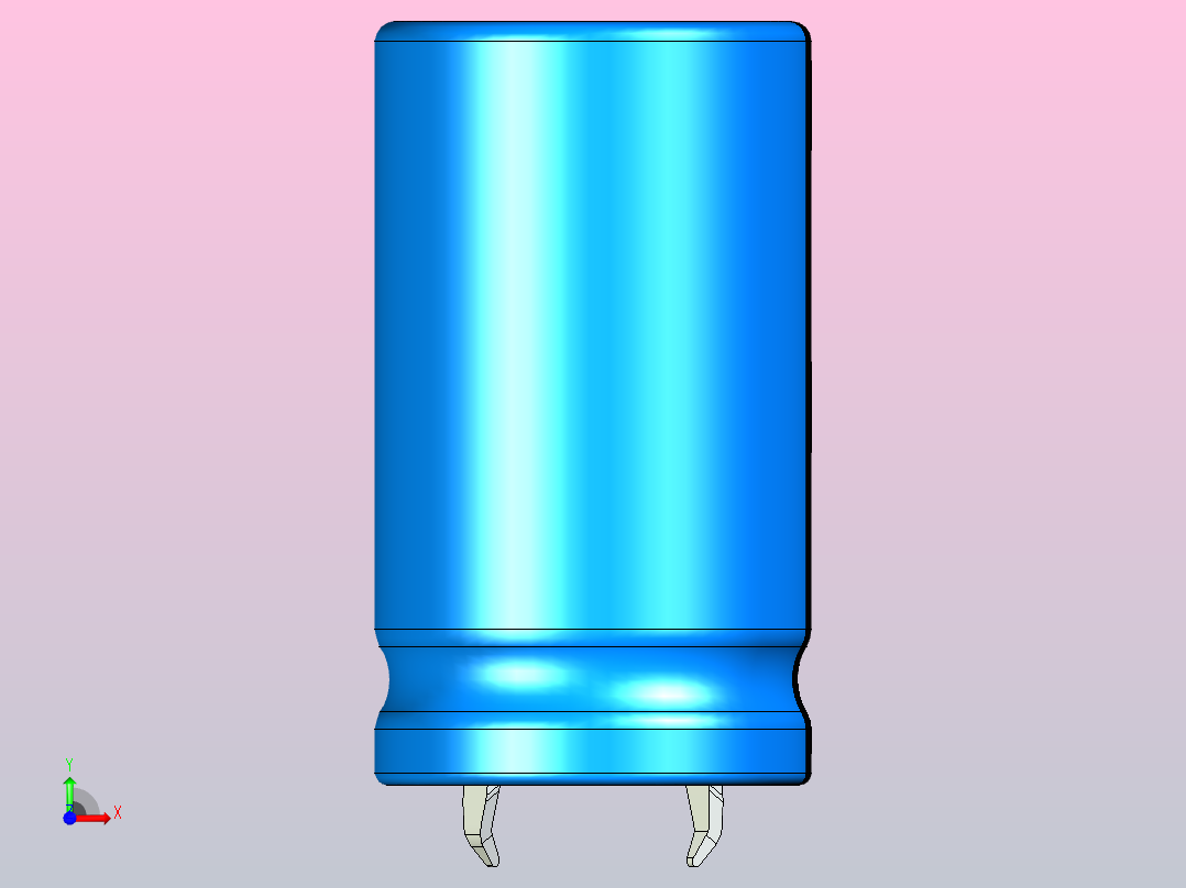 20x35蓝黑底片电解电容器前视图