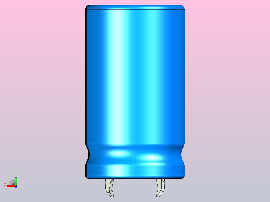 20x35蓝黑底片电解电容器后视图