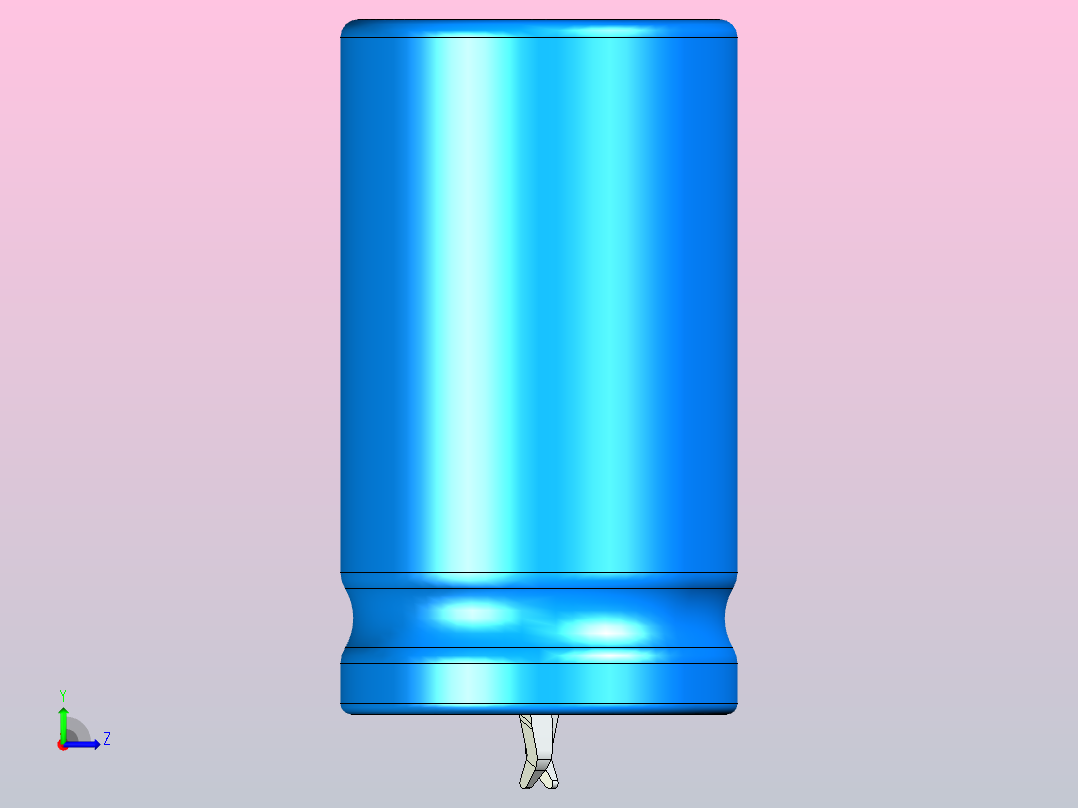 20x35蓝黑底片电解电容器左视图