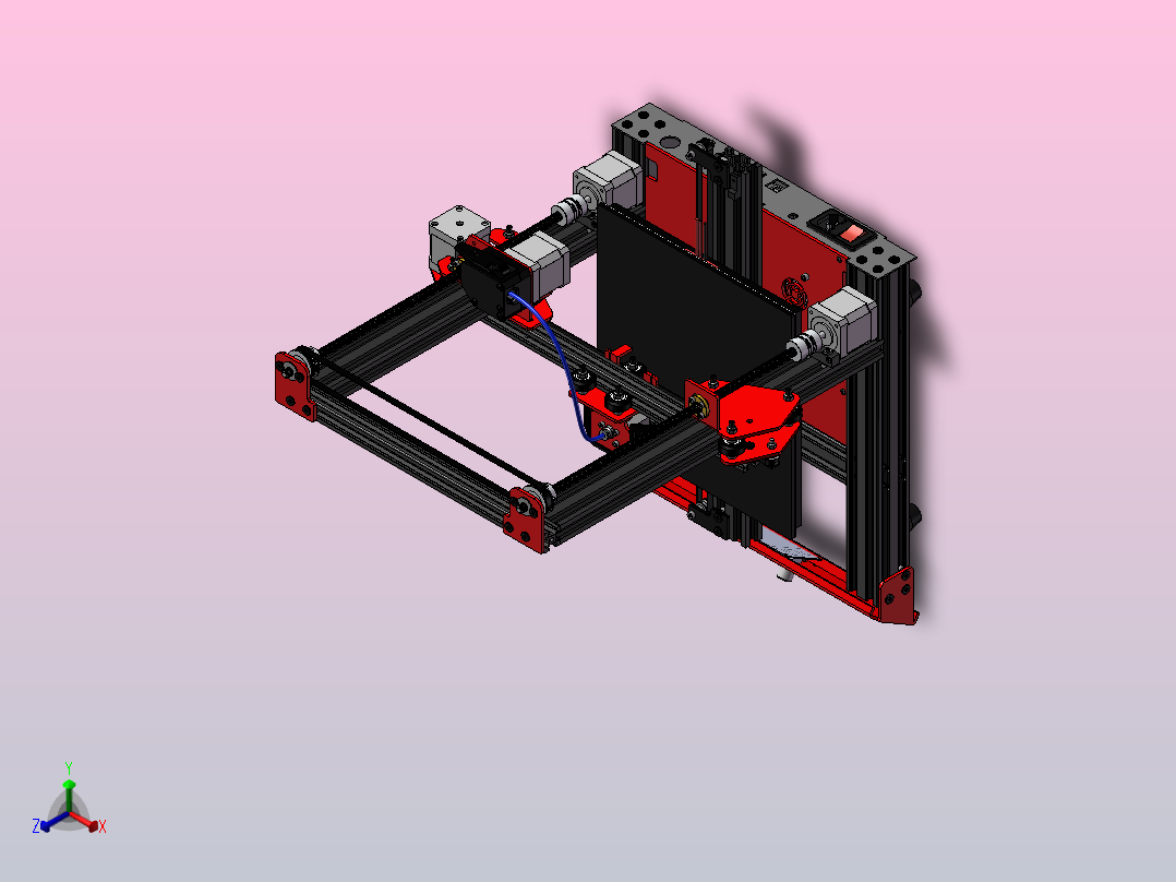 tevo-flash-complete3d打印机正等轴测图