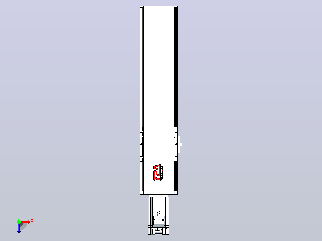 日规模组半封闭丝杆TPA-HNR-110D-1610C-L300-M-Y-P40-N3俯视图